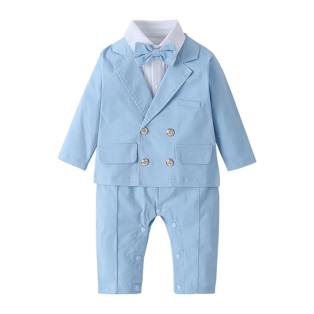 

Spring Children's Dress Set Boy Baby Gentleman Long Sleeve Baby Romper Suit Blazer Two-piece Set, As pic shows, we can according to your request also