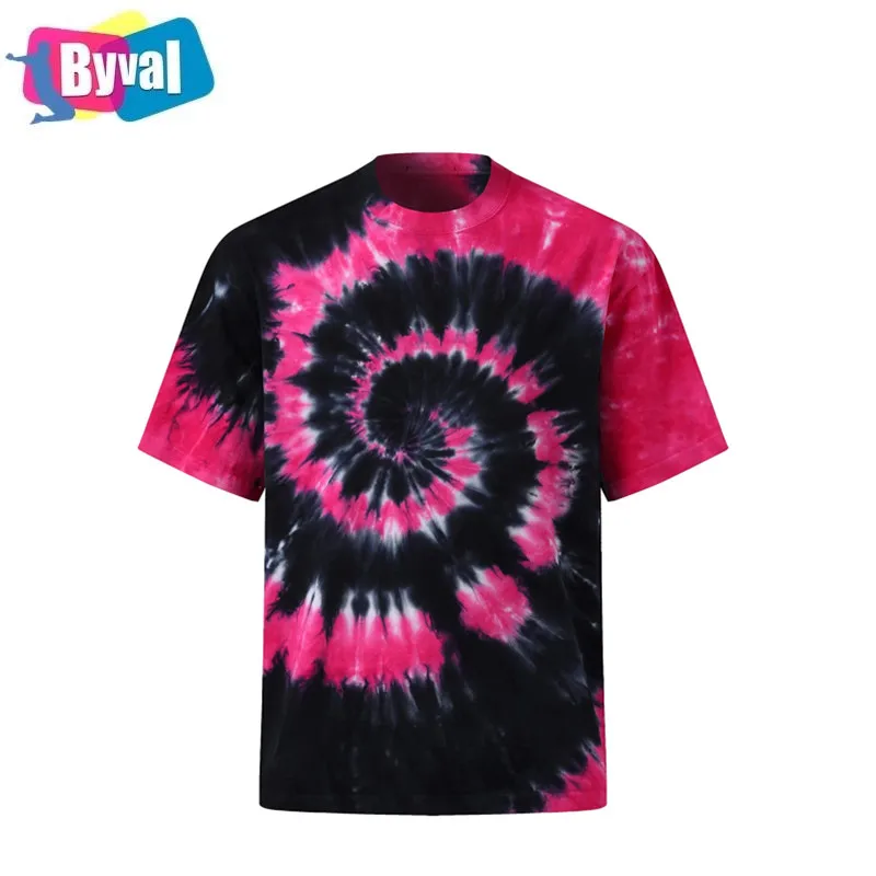 

Byval men 100%cotton/polyester tie dye t-shirts custom high quality sublimation printed street oversize tie dye t shirt for men, Customized color