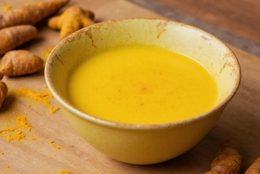 Step-by-step preparation of turmeric milk showing ingredients and process