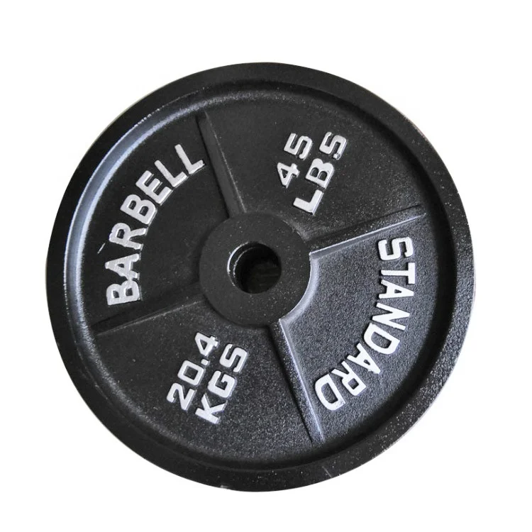 

45LB Cast Iron Barbell weight lifting plates Bumper Plates, Black