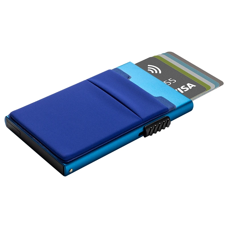 

Stainless Steel Business Card Holder Tarjetero Hombre Iclip Credit Card Wallet Men Minimalist Wallet With Clip, Black, rose gold, blue