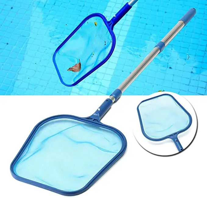 

EE017 Pool Leaf Skim Net Cleaning Gadgets Pool Ground Tub Pond Mesh Net Sturdy Frame Handheld Swimming Pool Skimmer, Blue