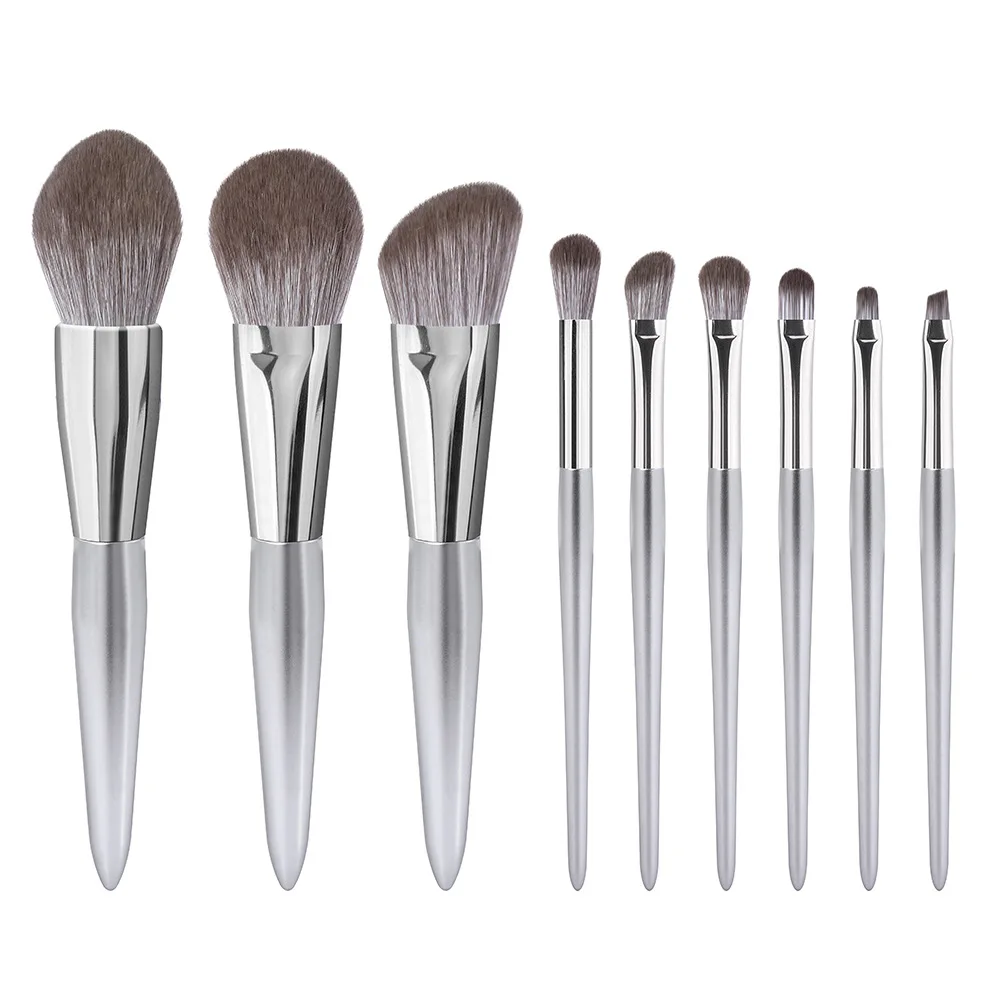 

Hot Selling bling purple private label glitter synthetic makeup brushes set holder with cleaner diamond custom package box