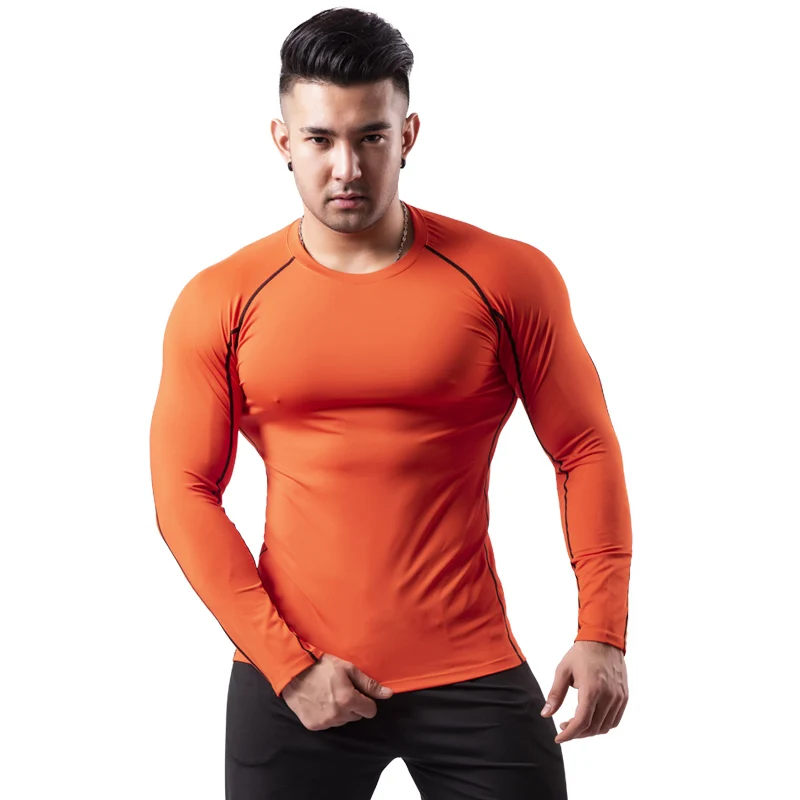 

Custom Muscle Fitted Sports Gym T Shirt Men's Fitness Workout Shirts For Men Long Sleeve, Customized color