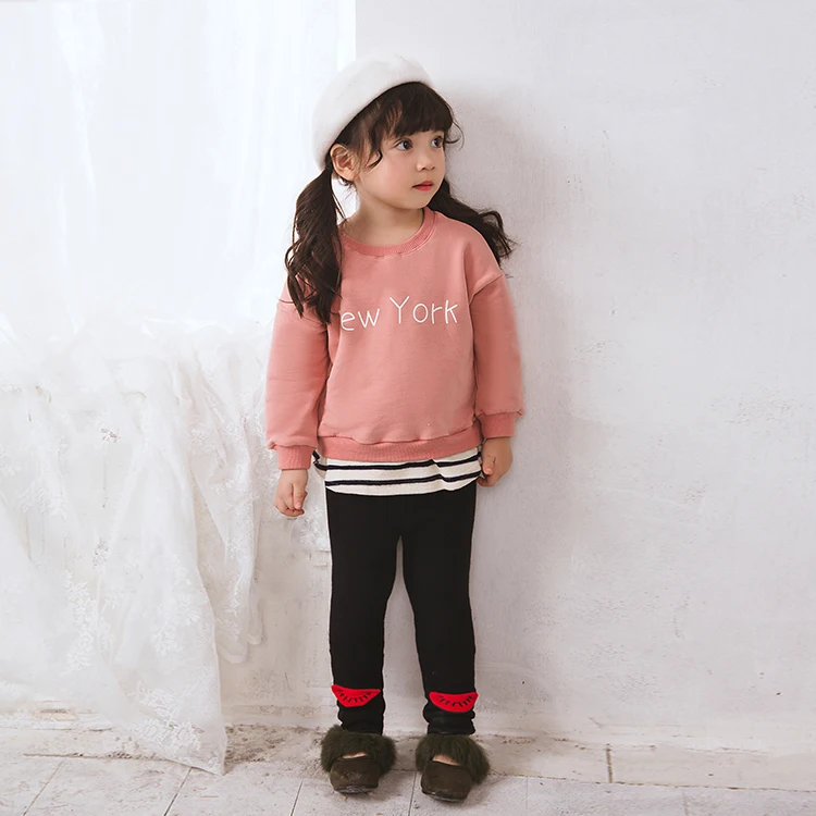 

Custom New Autumn Basic Letter Pattern Solid Color Long Sleeve Pull Over Kids Sweatshirt 2021 For Toddler Girl