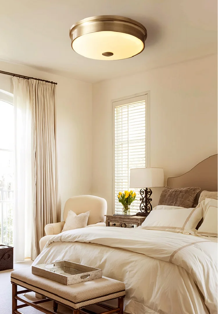 北欧风格简约室内灯光客厅铜光餐厅吸顶灯