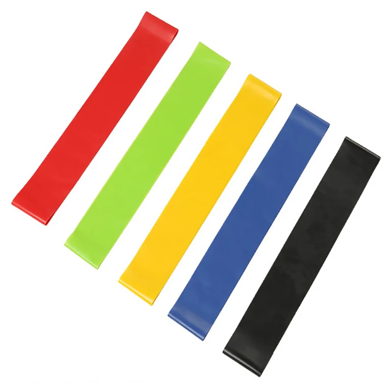 

Factory Wholesale TPE High Elasticity Pilates Training Sport Cross fit Resistance Bands, Green blue yellow red black