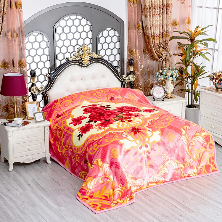 Golden Bear High Quality Flower Design 6.5kg Polyester Mink Blanket