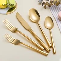 

DEACORY Stainless Steel Gold Hexagon Handle Cutlery for Wedding Event Restaurant