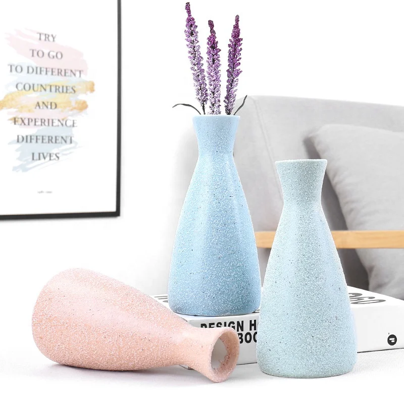

Wholesale American geometric pottery and porcelain vases creative simple dry flowers flower appliance household soft decoration, Blue, white, green, fans