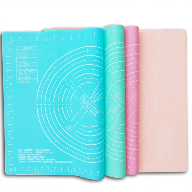 

Wholesale Reusable Non Stick Silicone Pastry Mat, Peach,sky blue,mint green,pink