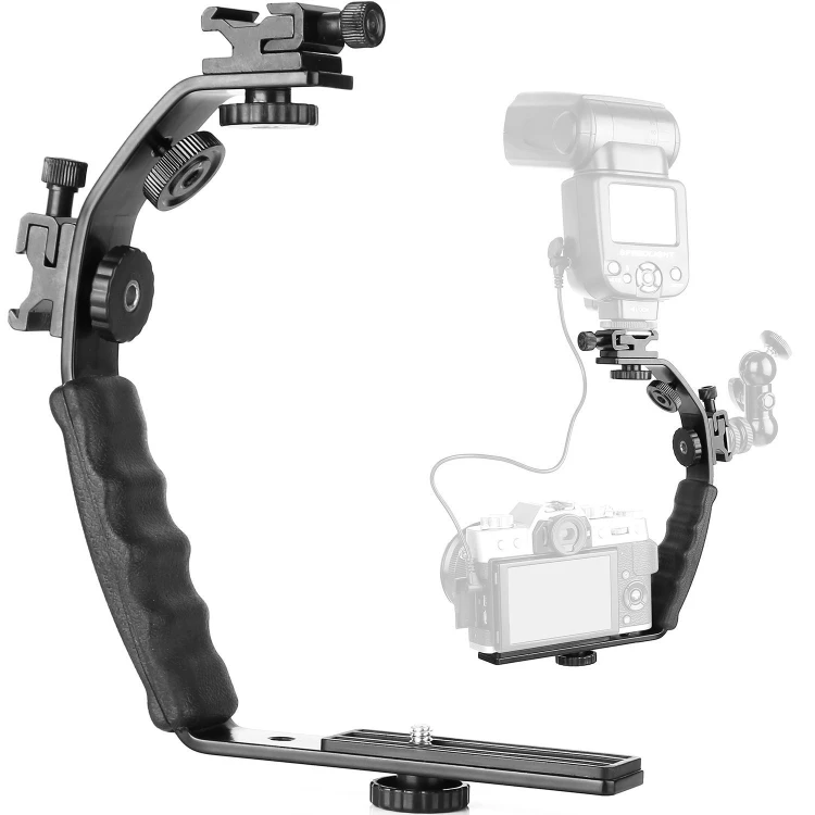 

Dropshipping L-Shaped Aluminum Flash Bracket Camera Holder