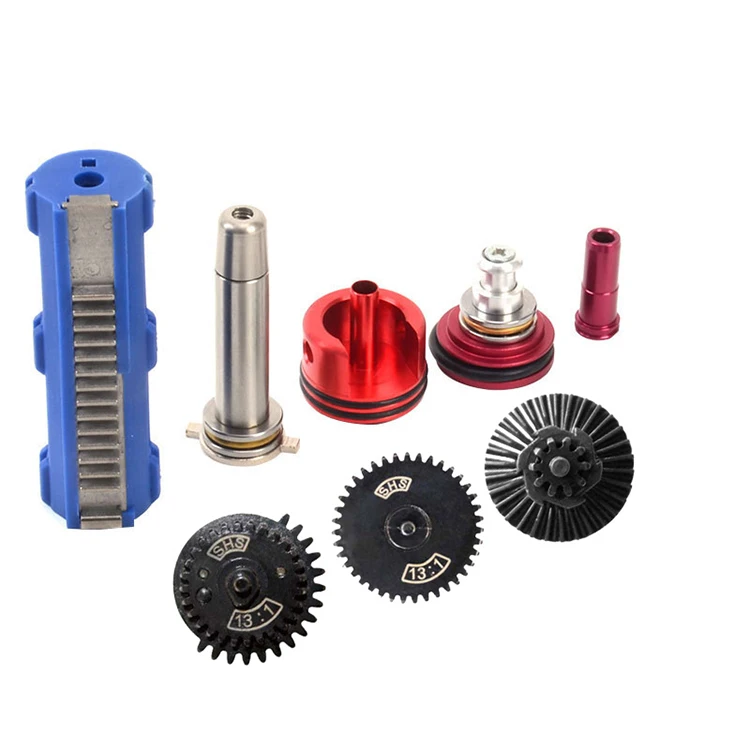 

14/15 Teeth Piston Cylinder Head Spring Guide Nozzle Tune Up Set 13:1 Super High Speed Gear For V2/V3 M4 Ak Airsoft Aeg