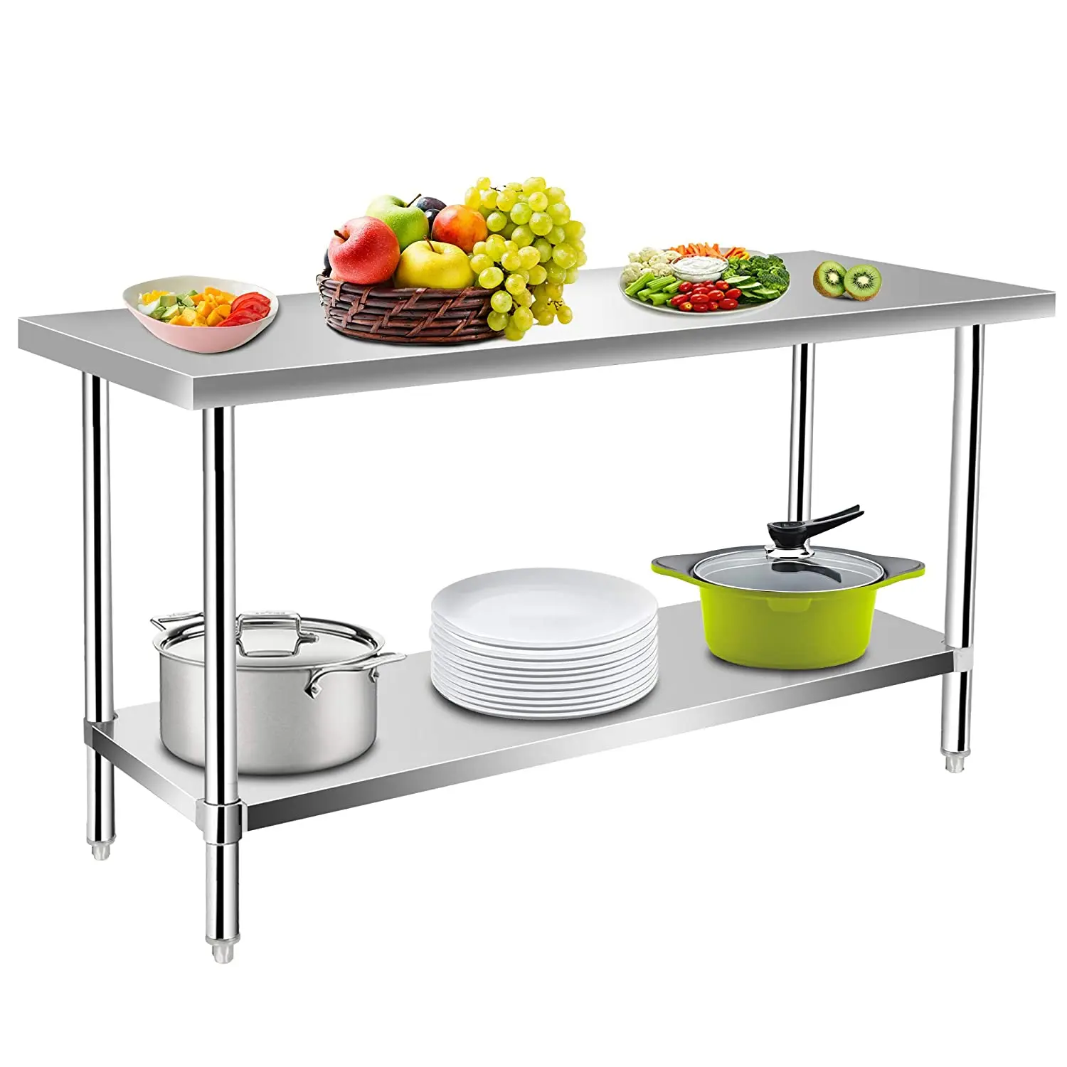 Stainless Steel Work Table With Undershelf Kitchen Island Food Prep