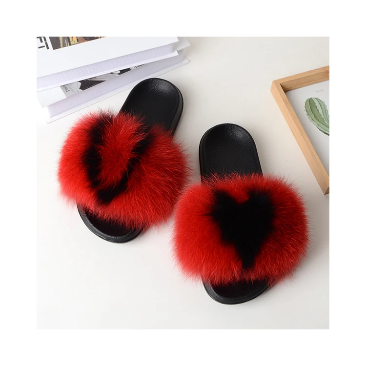 

Quantity Discounts Fur Bedroom Slippers Luxury Fur Slippers, Customized color