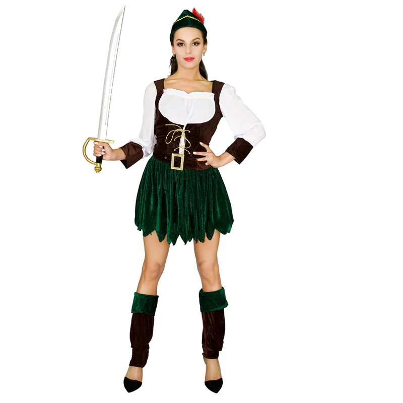 

Wholesale Huntress Dress Cosplay Costume Carnival Halloween Party Role Play Archer Dress For Women