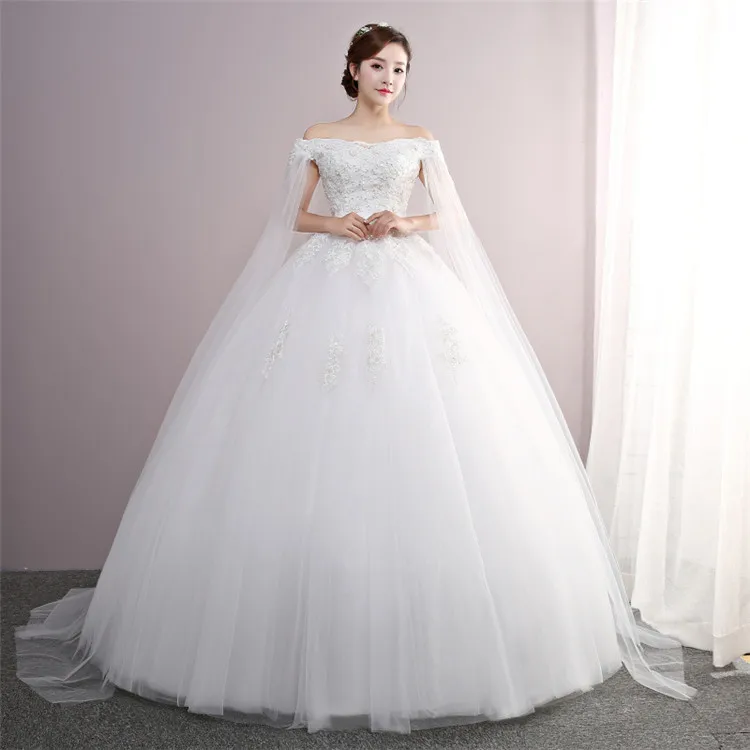 

2021 new white one shoulder bridal wedding dress lace women bridal gowns