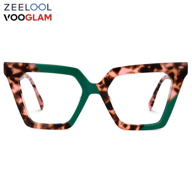 

Zeelool Vooglam Wholesale cateye Eyeglasses Frames green tortoise acetate eyeglasses ladies optical designer glasses frames