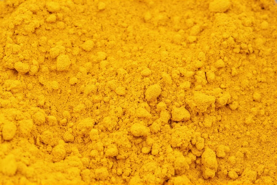 Close-up of turmeric powder being mixed with natural soap base ingredients showing the golden-yellow color