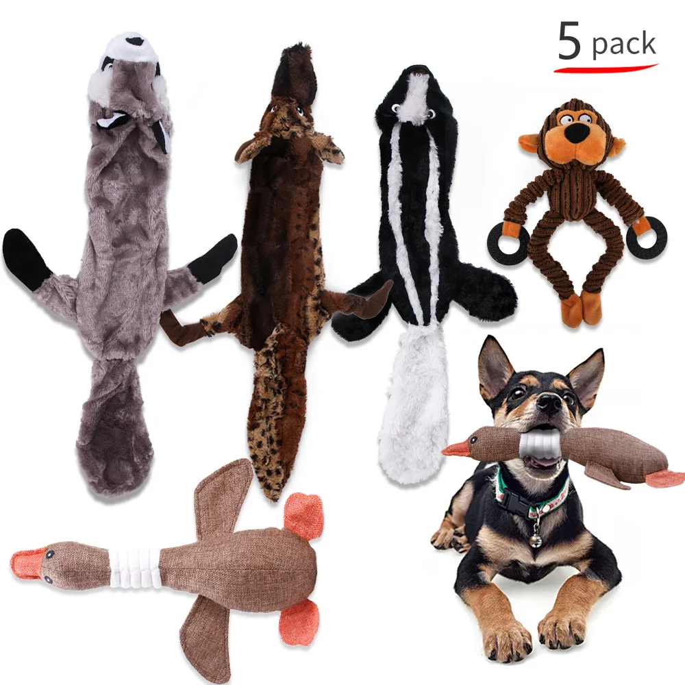 

Pet Vocal Bite-Resistant Toy Pet Toy Five-Piece Set Wholesale Cheap Stuffed Dog Toy