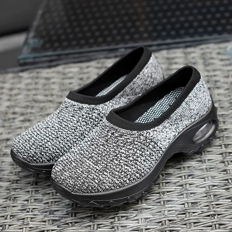 

2021 Autumn Women Sock Shoes Woman Kitting Women's Sneakers Ladies Slip On Rhinestone Casual Comfort Female Footwear Sneaker New