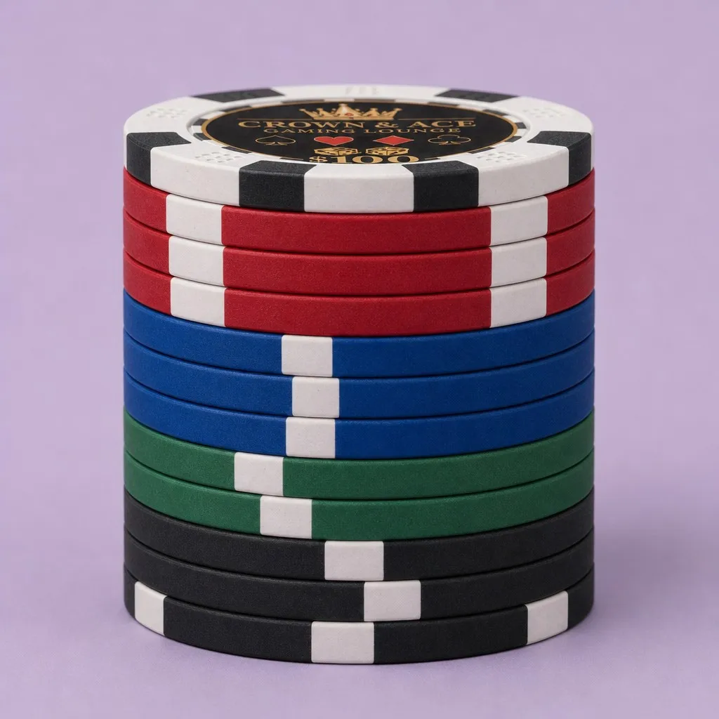Tower of chips showing flat edge alignment and vertical stack interlocking