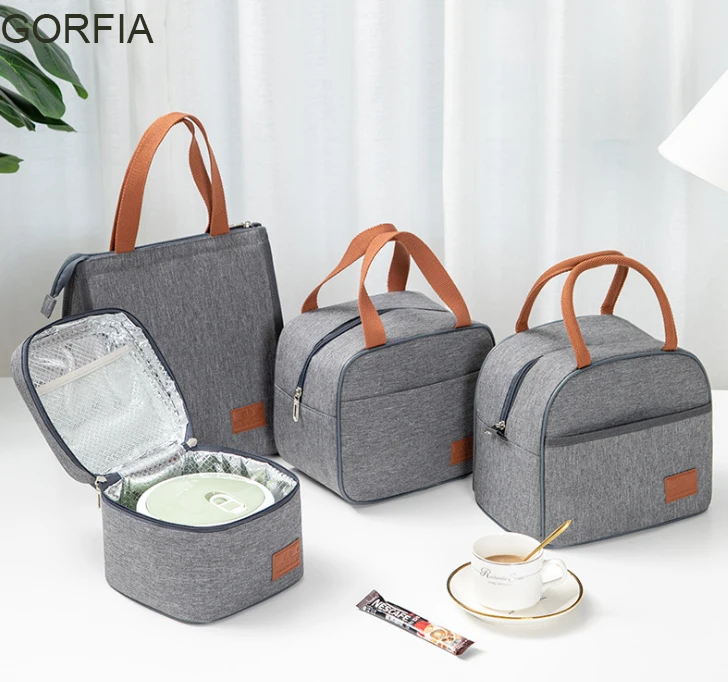 

wholesale reusable soft polyester canvas lunch food school bags set