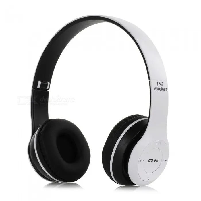 

de diadema audifonos con blue tooth p47 auriculares inalmbrico wireless headset headphone with blue tooth v4.2/42, Black