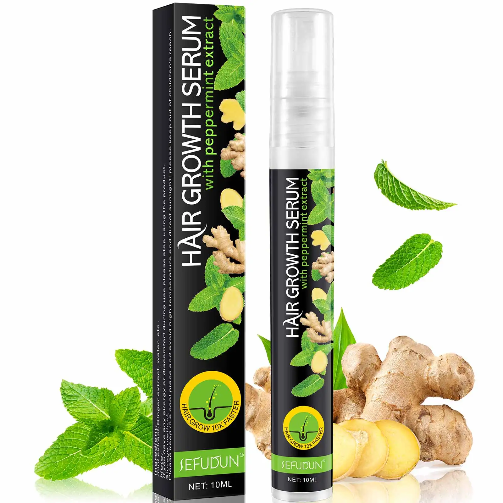 

Ginger Hair Growth Serum Spray Anti Hair Loss Spray Natural Serum for Longer Thicker Fuller Hair for Women and Men