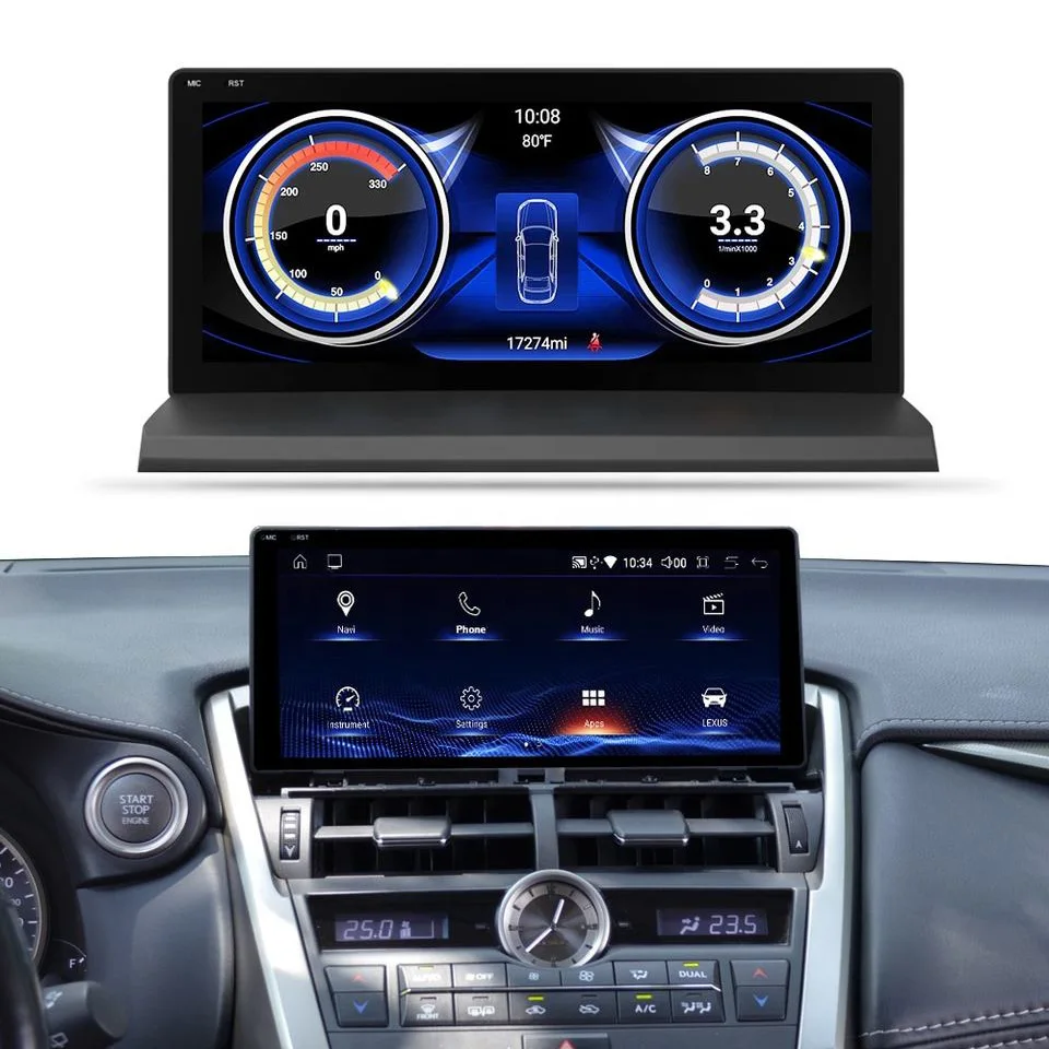 

YZG GPS Navigation Android Head Unit NEW 4+64GB 10.25'' Car Play Screen for Lexus NX 200t 300 h 300h F Sport 2014 2015 2017 2016