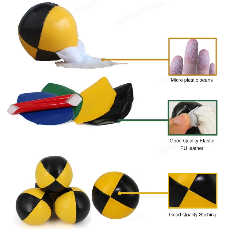 
Pu Spandex Leather Soft Comfortable Juggling Ball Professional Juggling Balls For Sale 