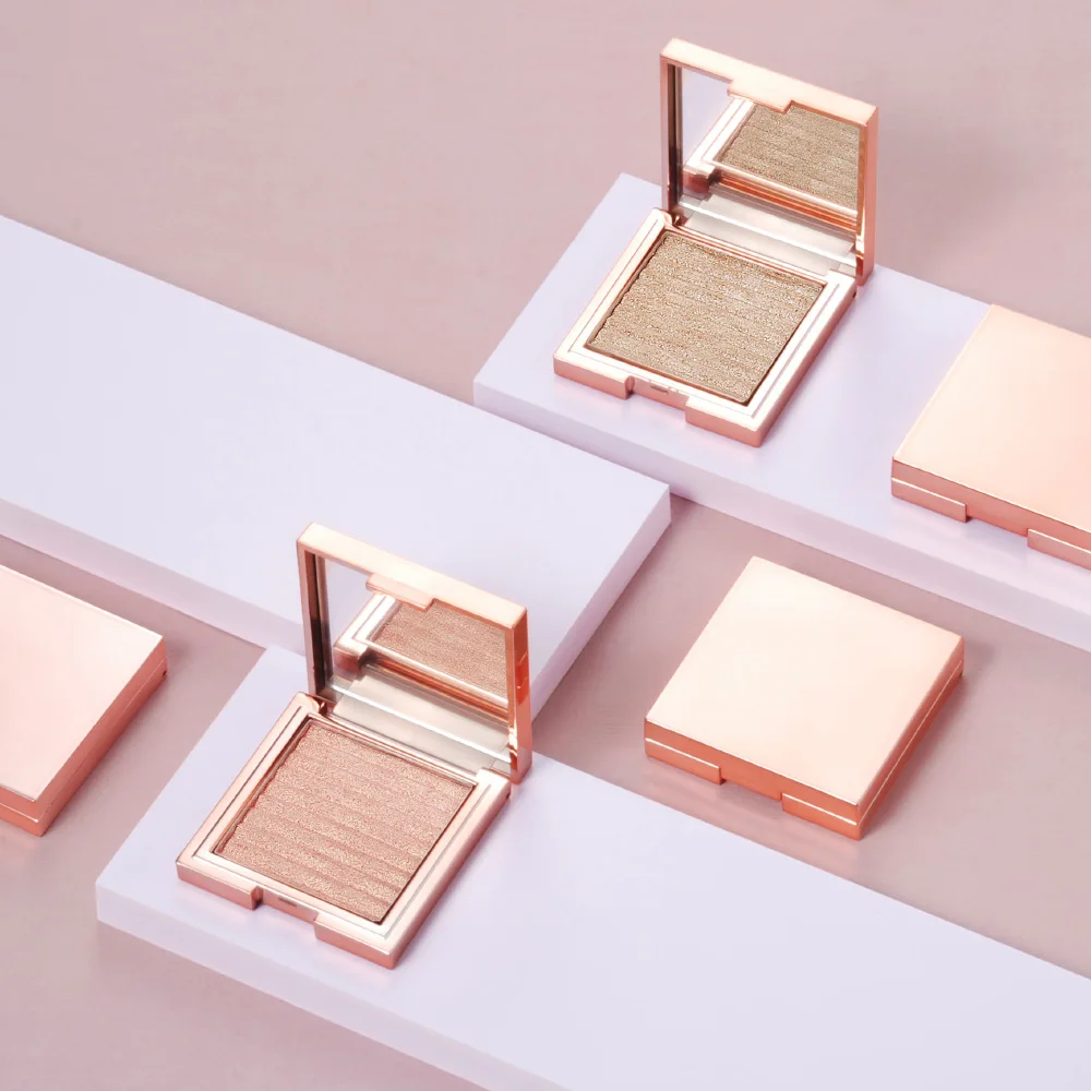 

pressed high end luxury container package rose gold highlighter makeup, 7 colors
