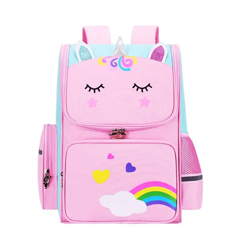 

Fashion wholesale custom waterproof cartoon pictures kids cute backpack school bags for girl and boy, Navy,blue,pink and purple