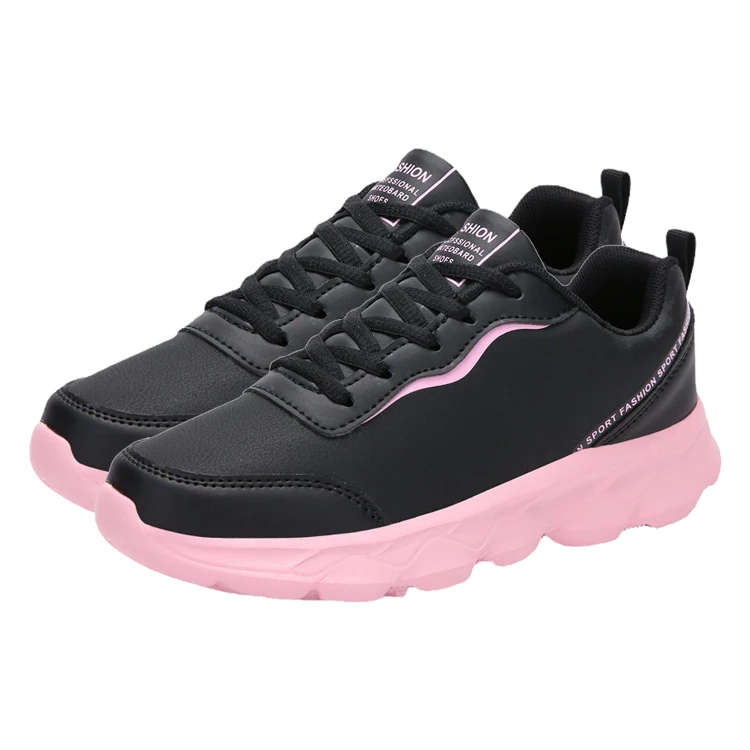 

Autumn Fitness Athletic Shoes Black Breathable Casual Lace-up Shoes New Arrival Lady Platform Fashion Sneakers