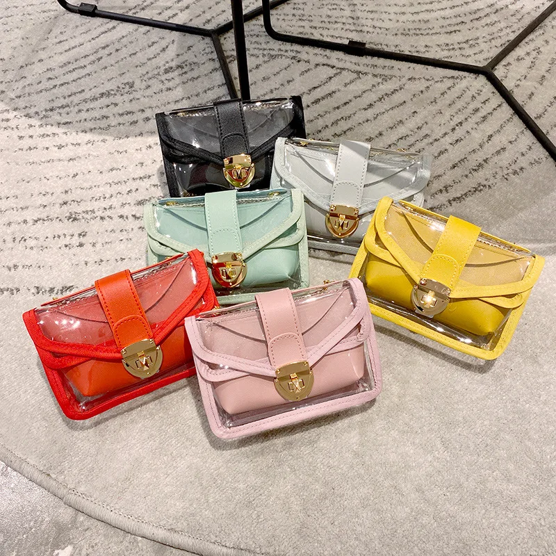 

2020 New transparent bag jelly bag with female chain fashion jelly bag