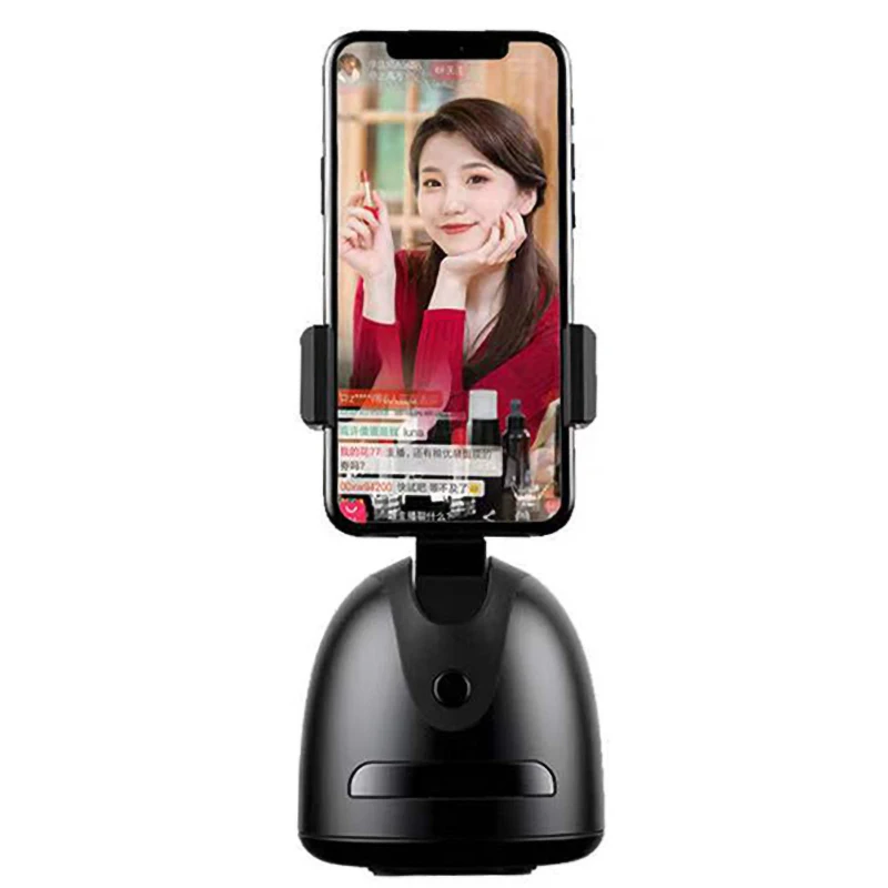 

Amazon Hot Products Vlog Ai 360 Auto Rotate Desktop Smart Mobile Mount Stand Face Tracking Desk Phone Holder, White