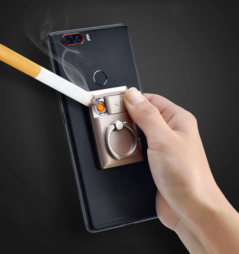 Ring USB charging lighter mobile phone bracket electronic cigarette lighter