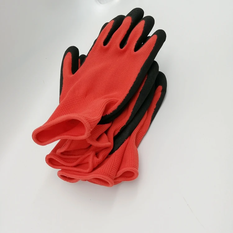 red pvc work gloves