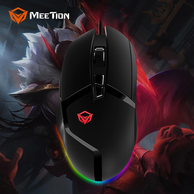 

MeeTion Brands G3325 8D FPS E-sports Light RGB PC Wired Gaming Game Mouse For Player Gamer, Black