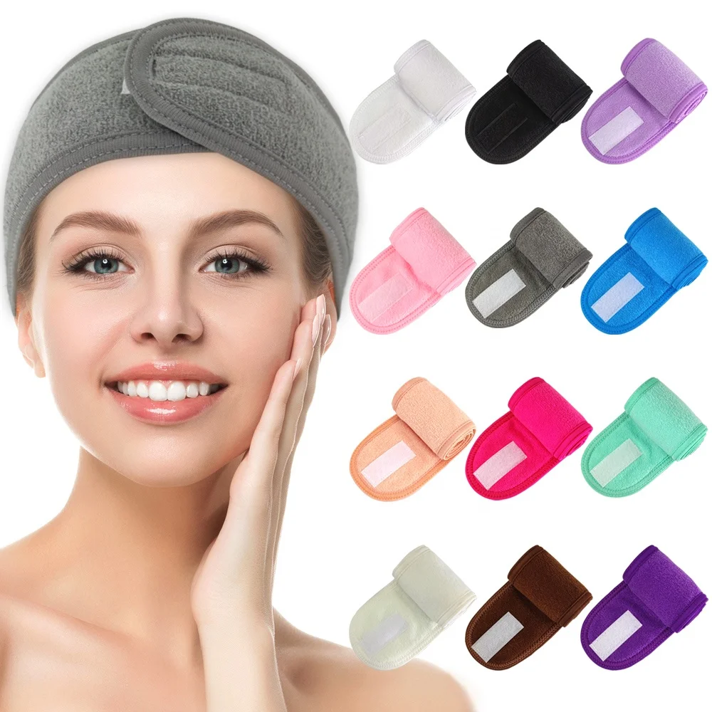 

Wholesale OEM Women Colorful Hair Bands Custom Logo Spa Facial Headband Skin Care Beauty Salon Headbands