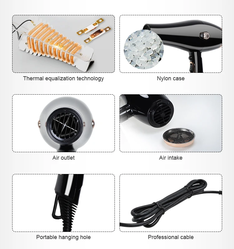 Salon Equipment Energy Efficient Hair Drying Machine Professional Hairdryer Ac Motor