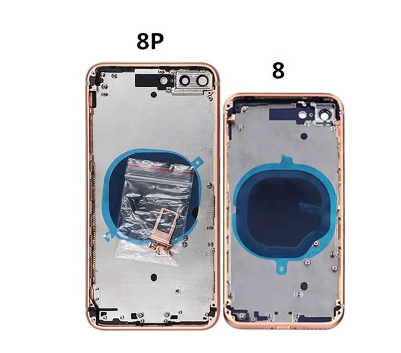 

Full assembly Back Housing Panel Cover For iphone 8 8P 8 plus body Aluminum Custom Part with logo, Black/white/gold/red