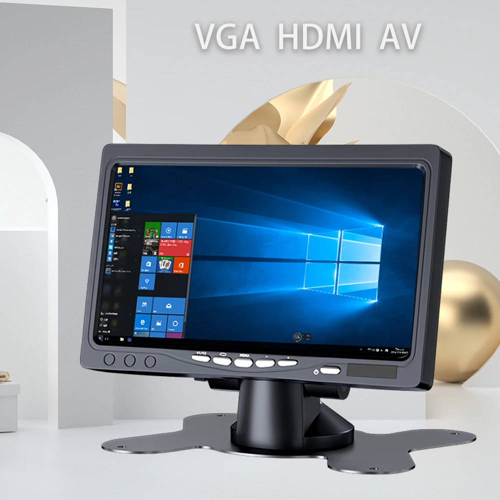 

Cheap 10inch HDMIed Monitor with AV VGA BNC input 10.1inch LCD CCTV Small Computer Monitor 1024x600 with Plug in Adapter Speaker