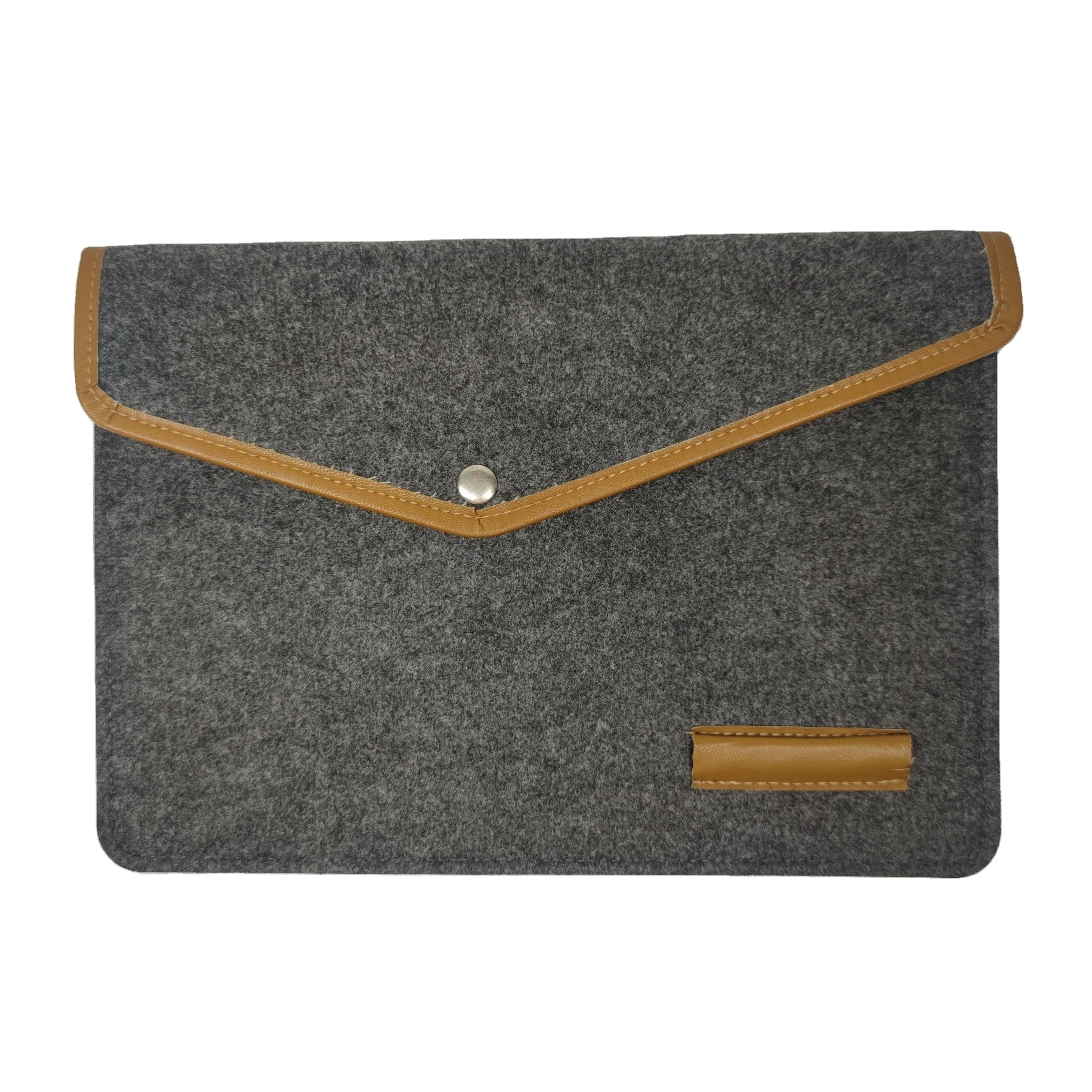 

Custom Liner Bag Notebook Computer Laptop Bag Felt Case Wool Felt Laptop Bag, Gray