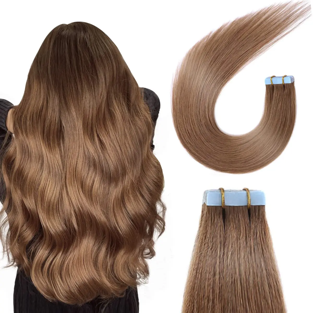 

Elite 12 inch No any split ends straight Double drawn Tape human hair extension virgin russian hair Tape in Hair extension