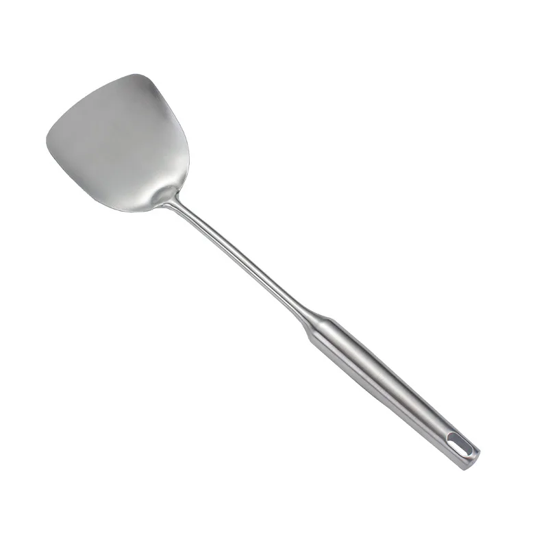 

stainless steel Wok Spatula with Wide Spatula Turner and Hollow Long Heat Resistant Handle, Silver
