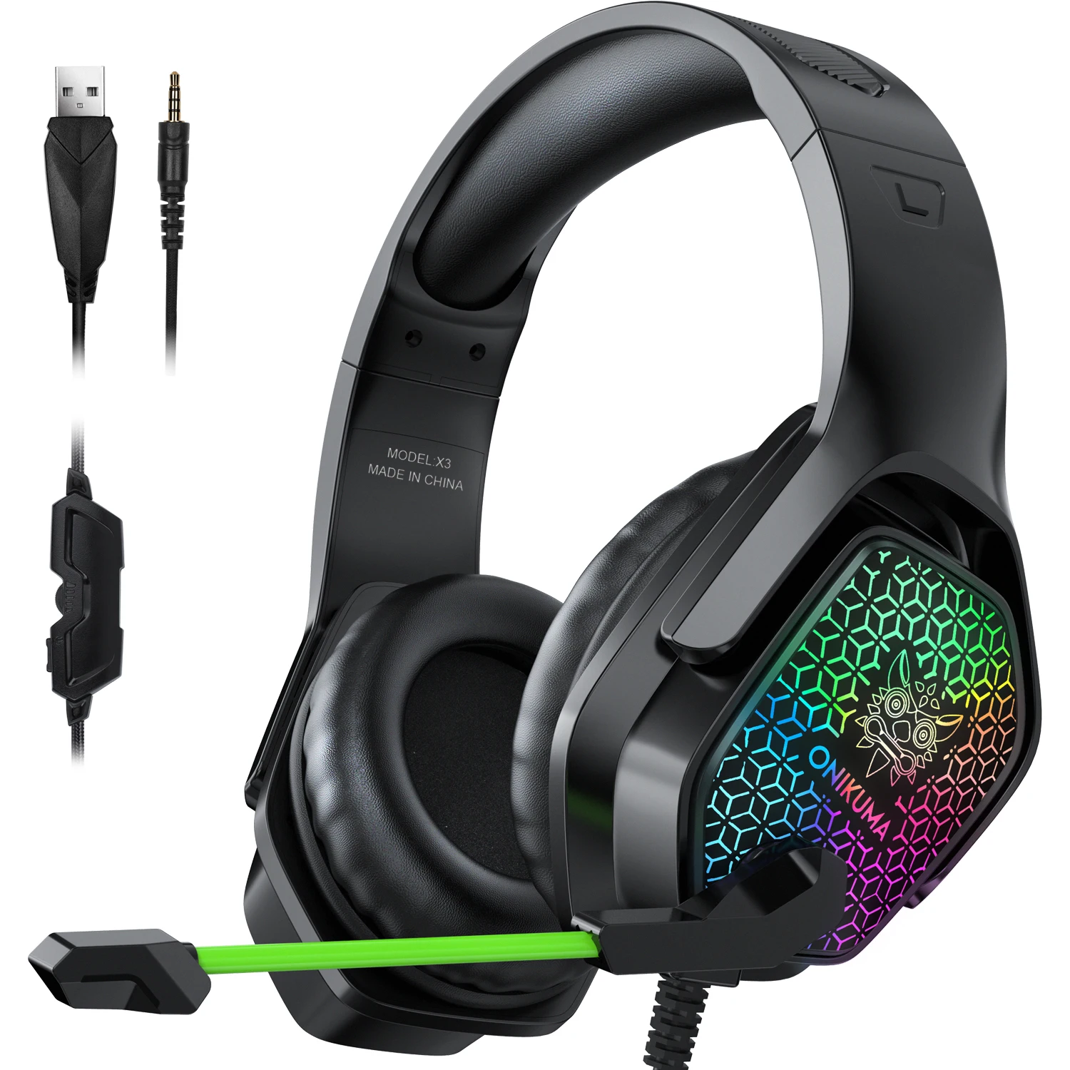 

2021 New Design Audifonos Gamer Headphone ONIKUMA X3 Gaming Headset With Mic for PC