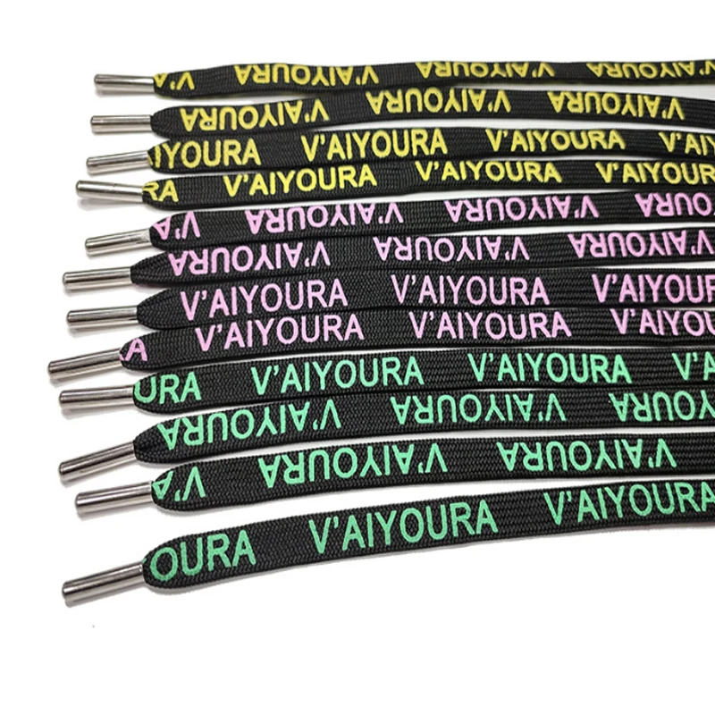 

Custom logo on clothes string and strings aglets pattern