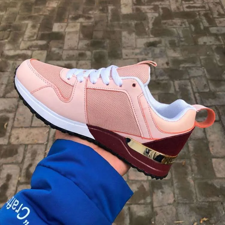 

Women Sneakers Autumn Women Shoes Platform Casual Sport Shoes Breathable Running Walking Trainers Sports Shoes for Ladies, Blue,gold