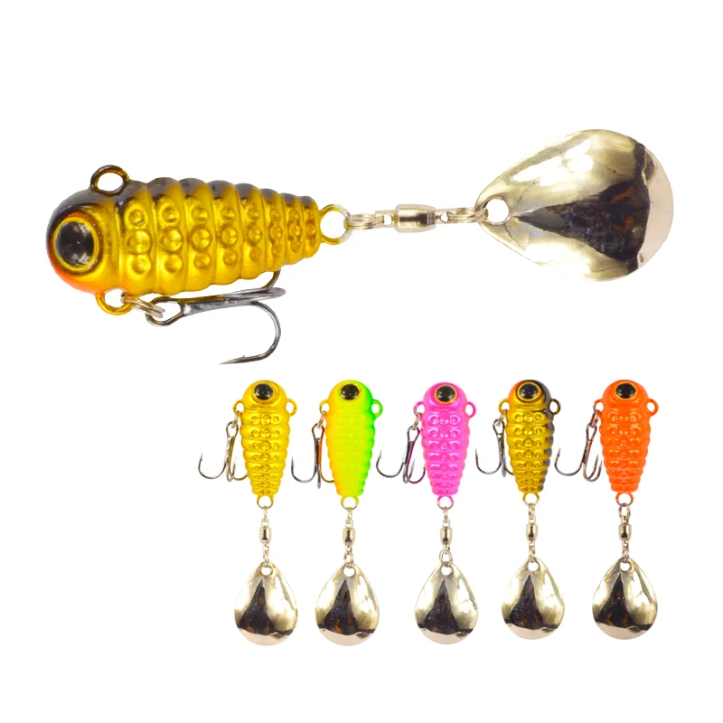 

Rotating Metal Spinner Fishing Lures 31.5g/3.5cm Sequins Iscas Artificial Hard Bait Crap Bass Pike Fishing Tackle, 5 colors